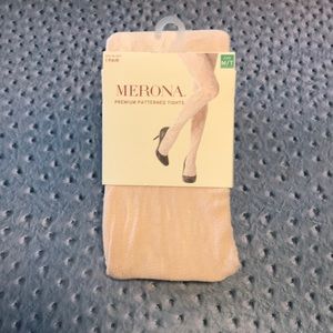 Merona Premium Pattered Tights - Cream Lace
